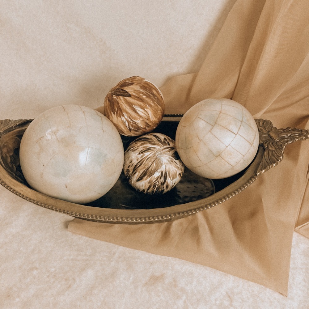 Vintage Bone Orbs Spheres‎